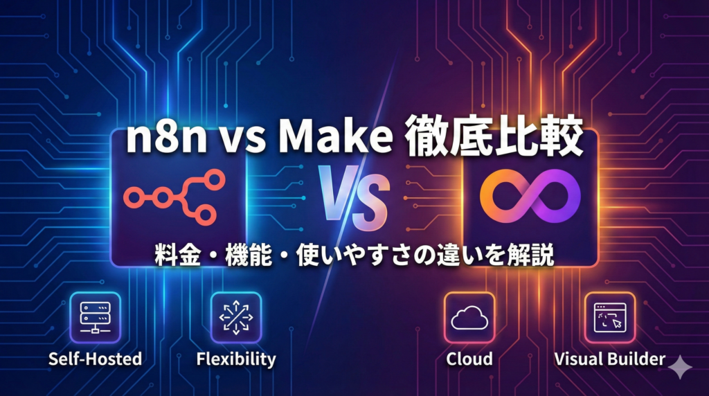 n8n vs Make 徹底比較｜料金・機能・使いやすさの違いを解説【2025年版】