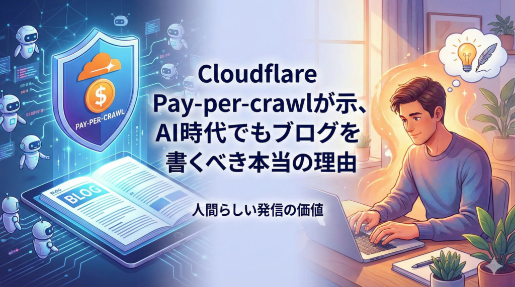Cloudflare Pay Per Crawlが示す、AI時代でもブログを書くべき本当の理由