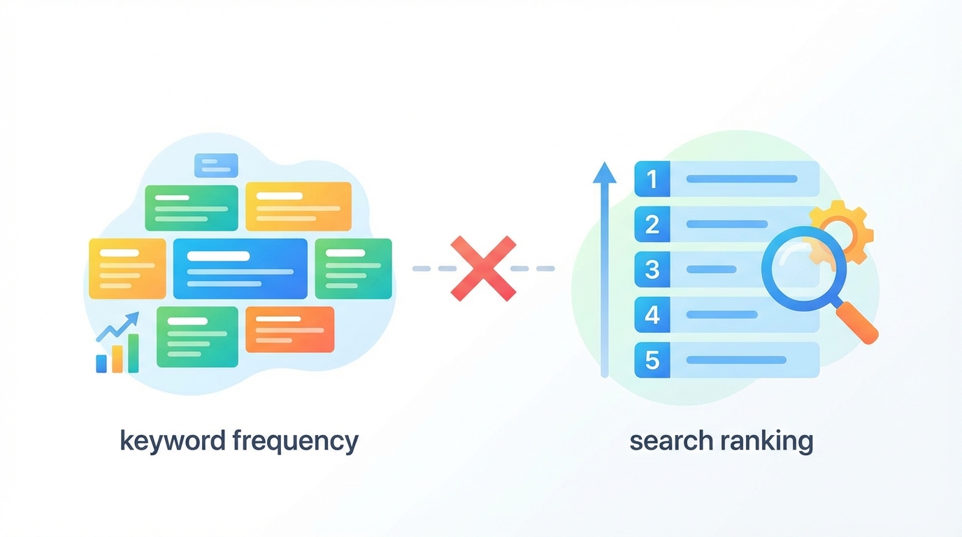 キーワード出現率と検索順位に相関関係はない